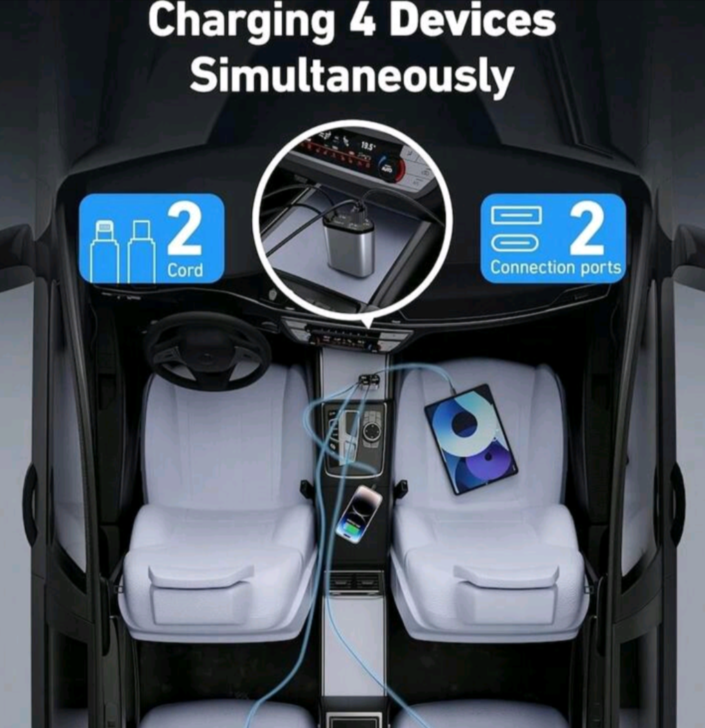 4 in 1 Retratable Car Charger