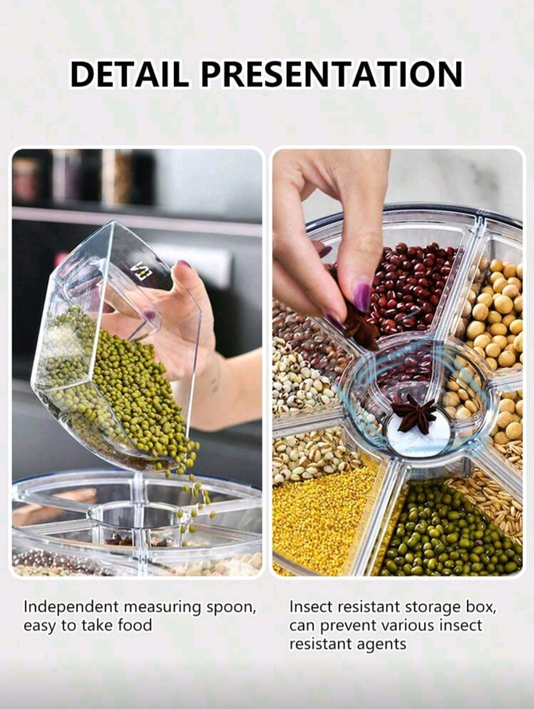 360 Rotating Devided Compartment Storage